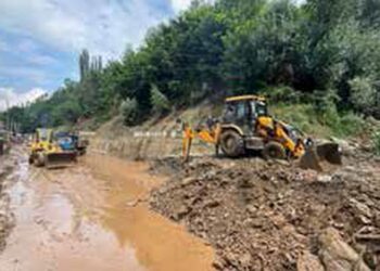 Traffic on Srinagar-Ladakh highway restored after mudslides were cleared off the road at Ganderbal