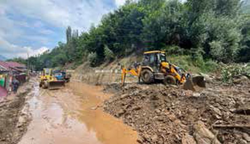Traffic on Srinagar-Ladakh highway restored after mudslides were cleared off the road at Ganderbal