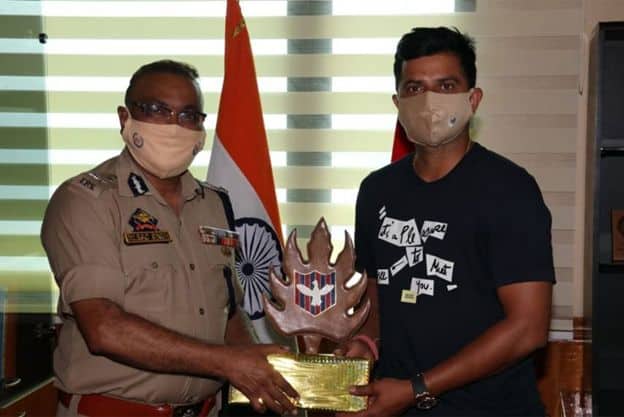 Cricketer Suresh Raina calls on DGP