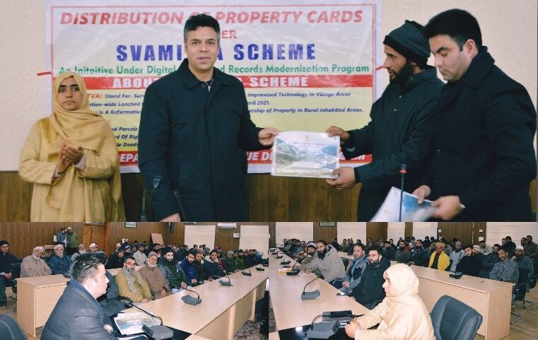 DC Budgam distributes SVAMITVA Property Cards to beneficiaries