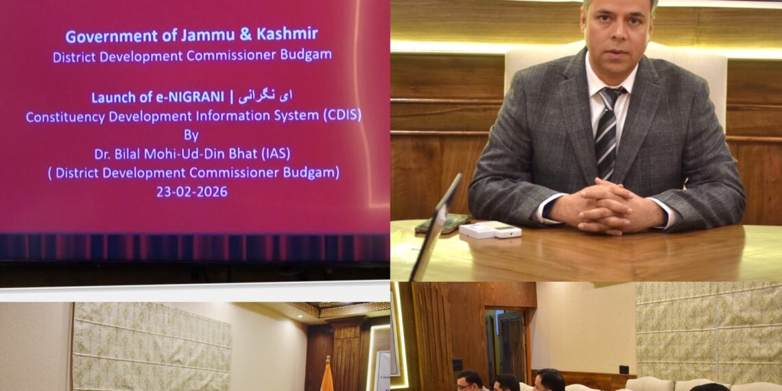 DC Budgam launches ‘e-Nigrani App’ CDMIS for Real-Time Monitoring of Development Works across District