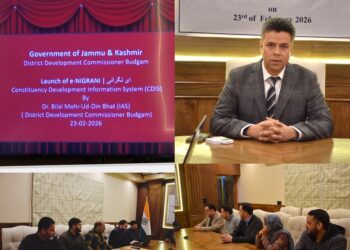 DC Budgam launches ‘e-Nigrani App’ CDMIS for Real-Time Monitoring of Development Works across District