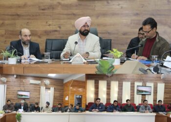 *DC Doda reviews progress of electric towers installation work by Powergrid*