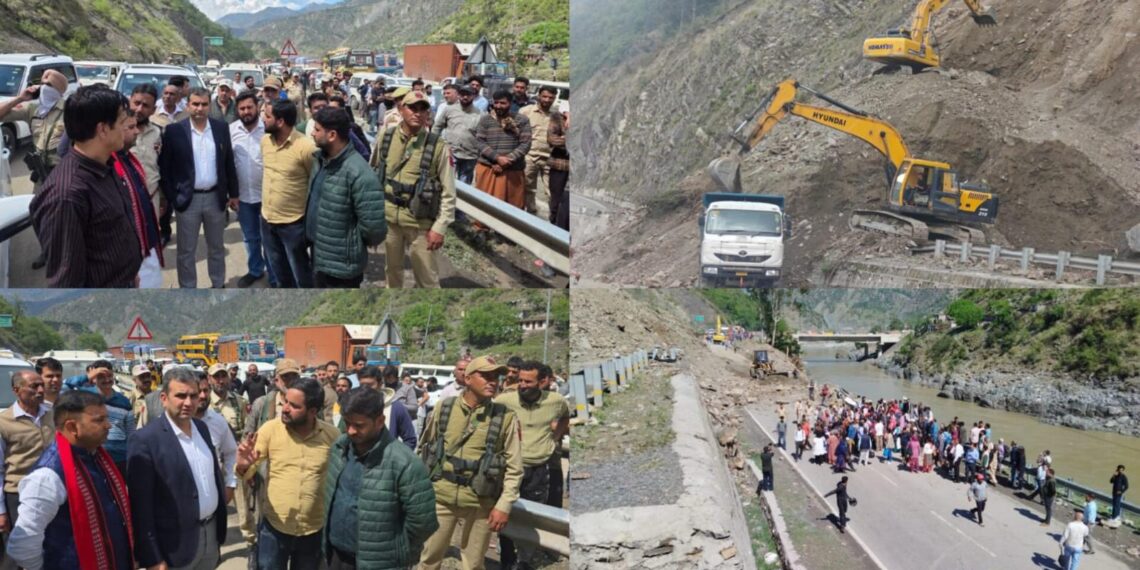 DC Ramban monitors road clearance operations on NH-44