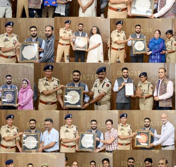 DC Srinagar felicitates Officials for the successful conduct of Chinar Book Festival