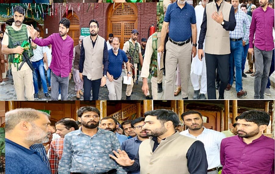 DC Srinagar inspects renovation, restoration works at Khankah-e-Naqshband Sahib RA), Aali Masjid Eidgah