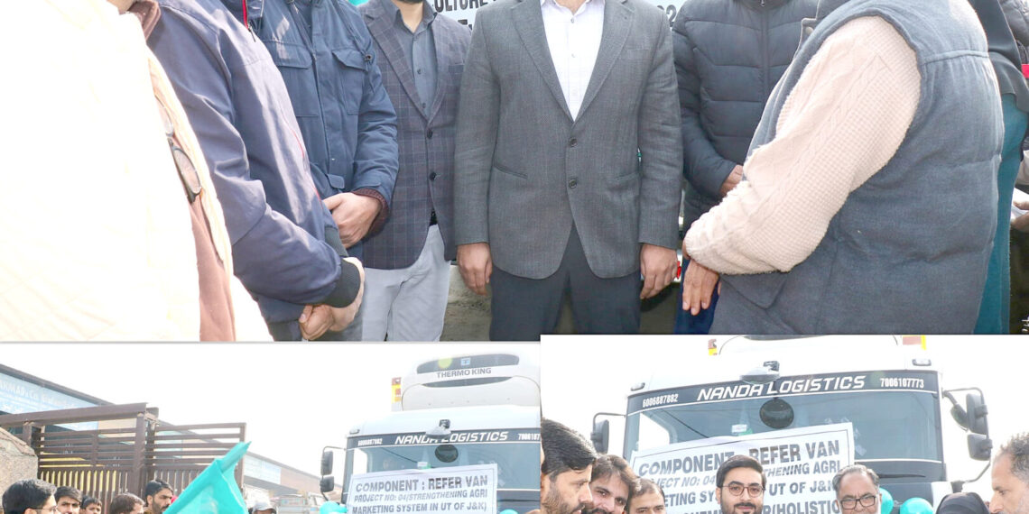 DC Srinagar hands over Reefer Van to beneficiary under HADP at Parimpora Fruit Mandi