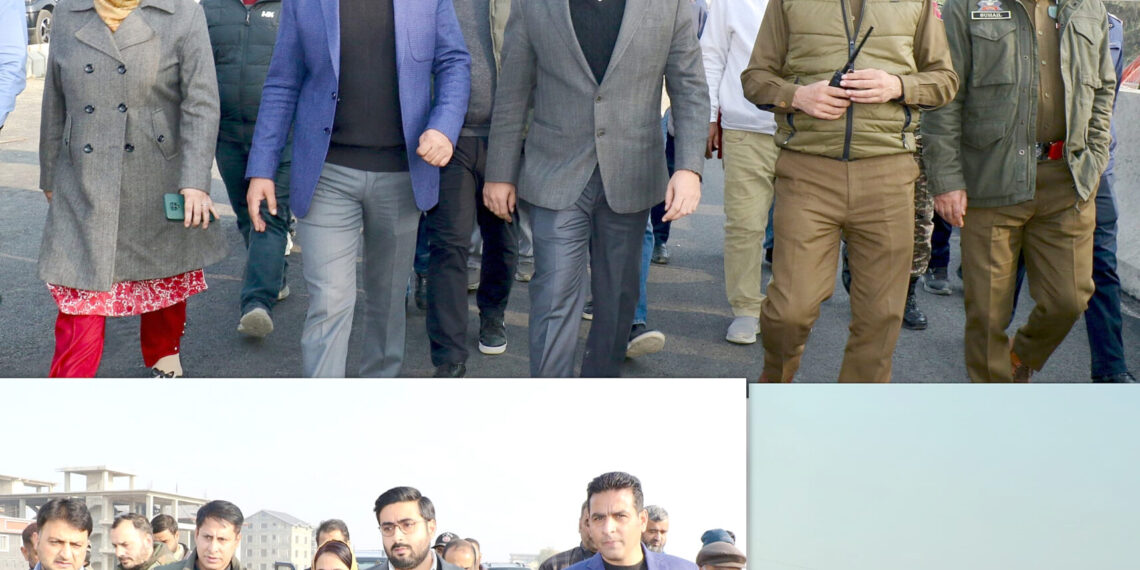 DC Srinagar conducts on site visit of Sanat Nagar Flyover, load testing underway for operationalisation of the flyover