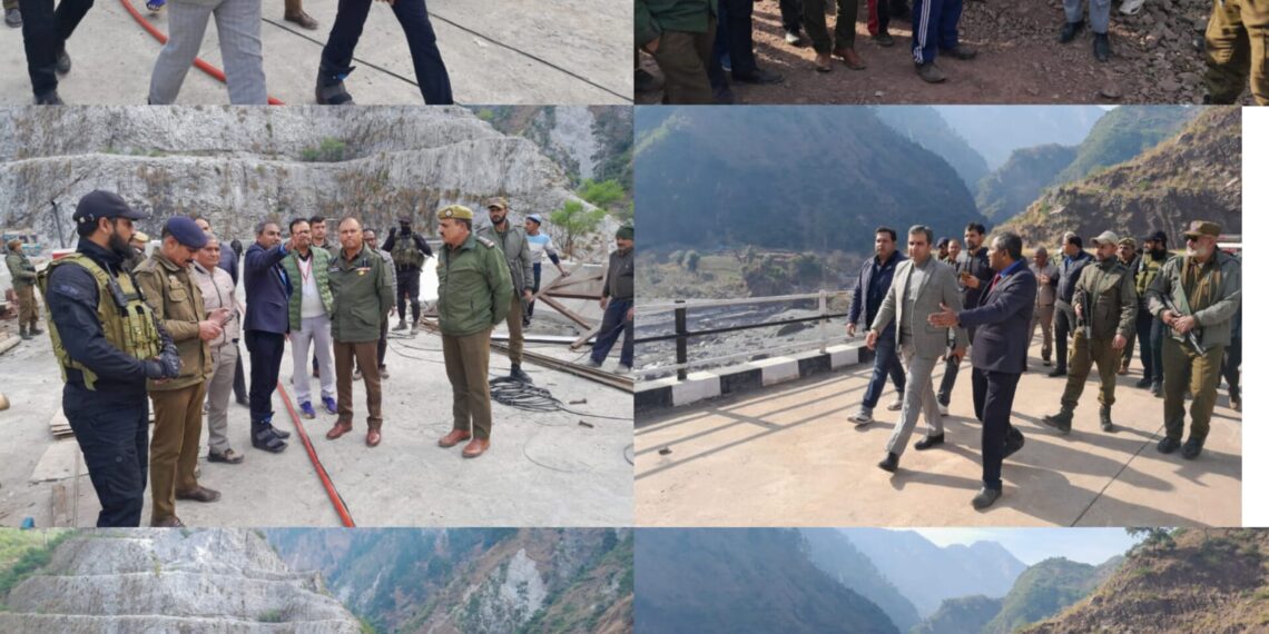 DC, SSP Ramban visit Sawalkote HEP Site, Review Security Scenario, interact with locals at Tanger