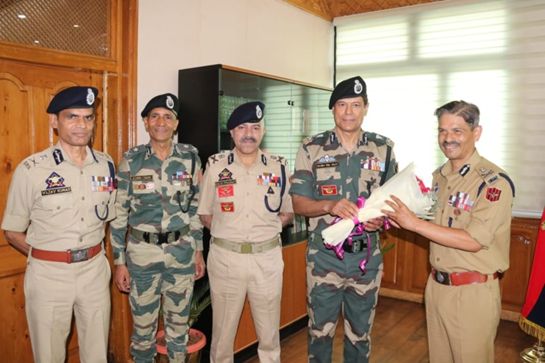 DG BSF discusses Counter Infil Strategy, Border Security with J&K DGP