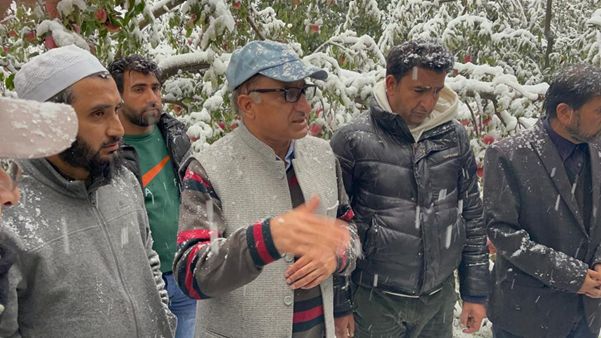 DG Horticulture visits orchards in Pulwama, Shopian