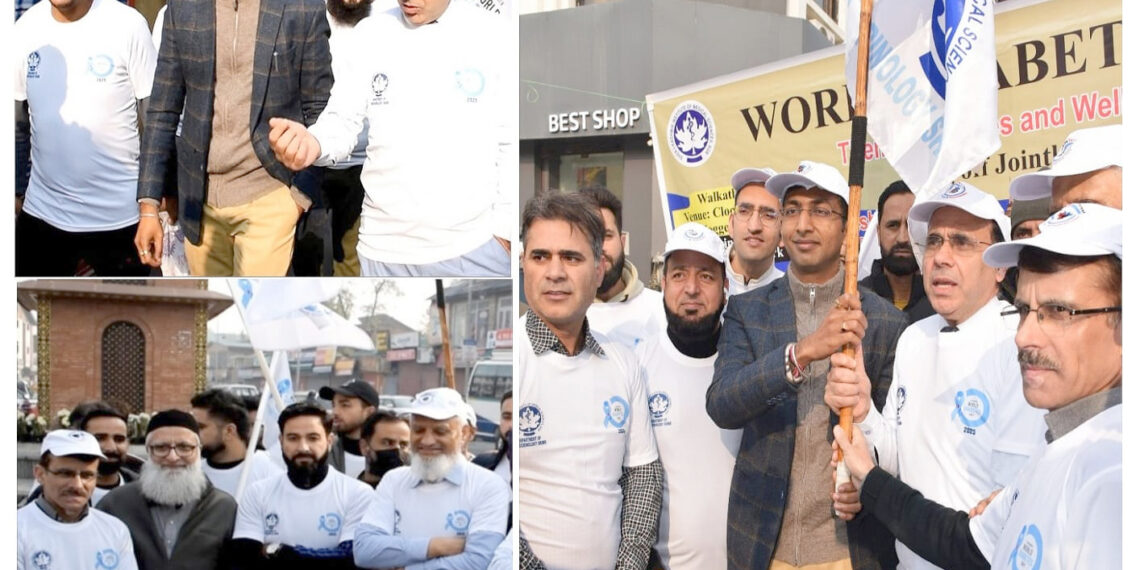 Div Com-K, Dir SKIMS Jointly Flag-Off Walkathon on World Diabetes Day