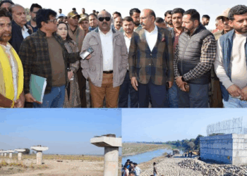 Dy CM inspects work on Rs 119 cr Pargwal Bridge project in Akhnoor