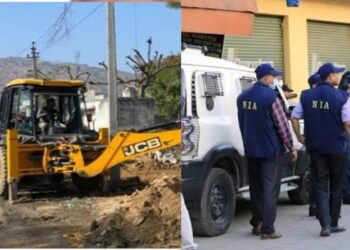 Darul Uloom building, where 2 Militants were killed last year, demolished in Pulwama