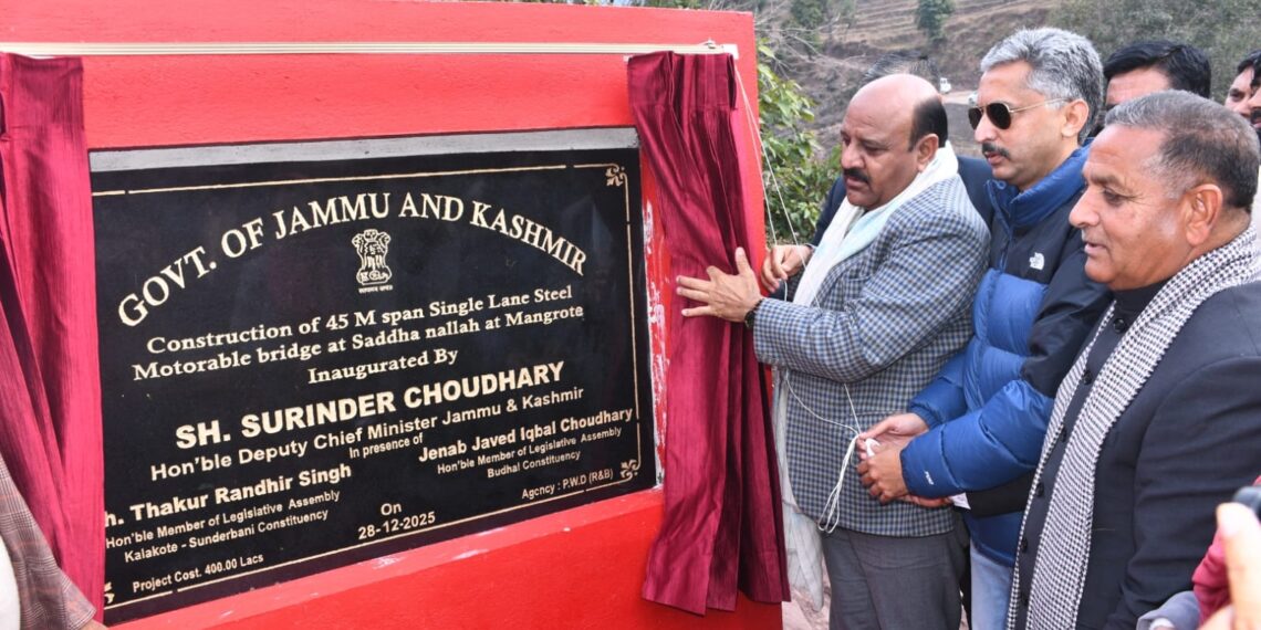 Deputy CM inaugurates 45-Metre Steel Bridge at Sadda Nallah, Mangrote