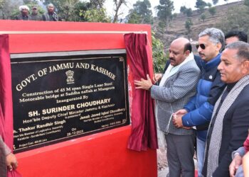 Deputy CM inaugurates 45-Metre Steel Bridge at Sadda Nallah, Mangrote