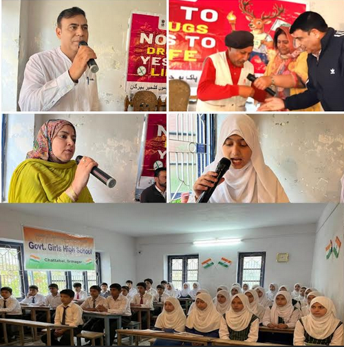 DIPR’s Cultural Unit organises Awareness Prog under Nasha Mukt J&K Abhiyan at GHS Chattabal
