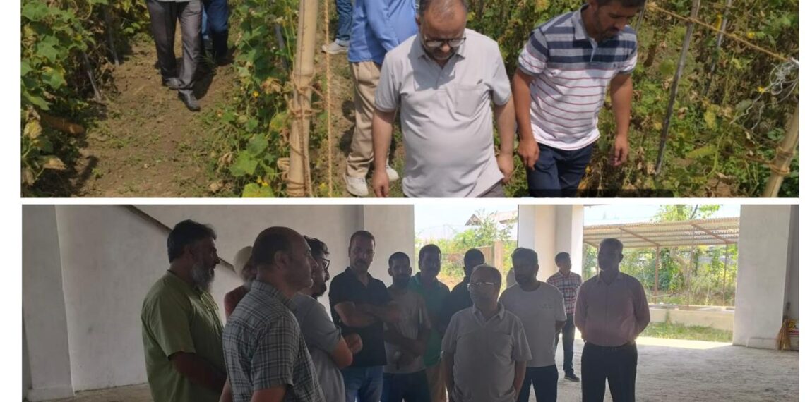 Director Agriculture Kashmir visits S.M Farm Tapper Kreeri, takes stock of Agriculture activities