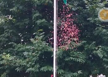 Director Information, Shreya Singhal hpists tricoloure on 80th Independence Day at DI{R Hqrs Srinagar-