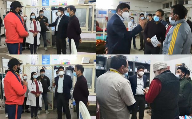 Div Com (J) & DHS-J visit Govt Hospital Gandhi Nagar, Sarwal in late evening hours