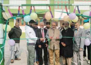 Dr Asgar Samoon inaugurates Football Astroturf at Crescent Public School