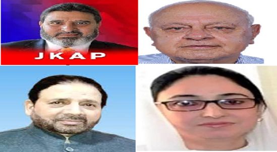 Dr. Farooq, Altaf Bukhari, Hakeem , Darakhshan greet people on Eid Ul Fitr