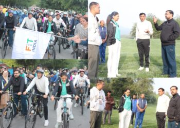 Dr. Mansukh Mandaviya, Satish Sharma lead ‘Sundays on Cycle’ in Srinagar; promote fitness, sustainability, Viksit Bharat Vision