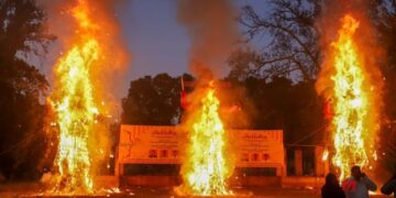 Dussehra celebrated in valley, Ravana effigy burned at Srinagar’s SK Stadium