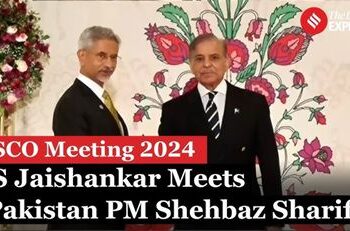 EAM Jaishankar, Pak PM Sharif shake hands ahead of SCO summit In Islamabad