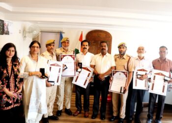 Director F&ES felicitates Personnel with Gallantry and Meritorious Service Medals