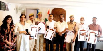 Director F&ES felicitates Personnel with Gallantry and Meritorious Service Medals