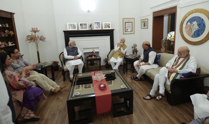 PM Modi, Amit Shah, Rajnath Singh Visit Advani’s Residence To Wish Him On His Birthday