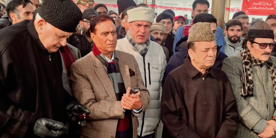 NC leaders, workers assemble at Naseem Bagh to commemorate late Abdullah’s 120th birth anniversary