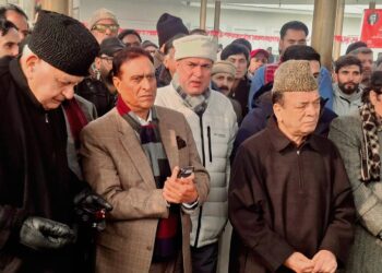 NC leaders, workers assemble at Naseem Bagh to commemorate late Abdullah’s 120th birth anniversary