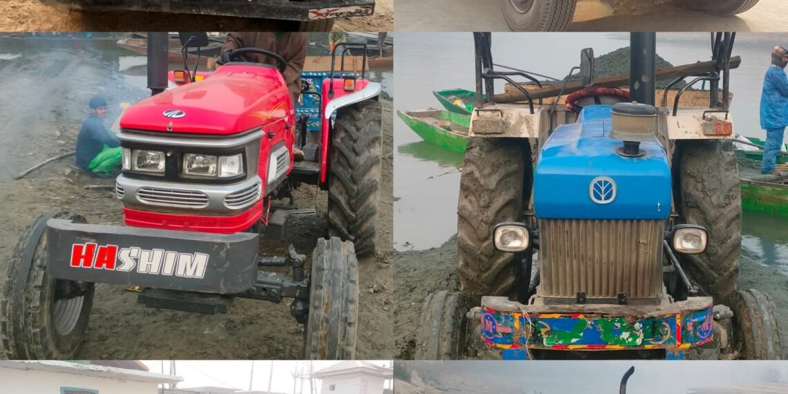 Sopore Police Crack Down on Illegal Mining Activity in River Jhelum.