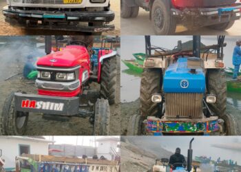 Sopore Police Crack Down on Illegal Mining Activity in River Jhelum.