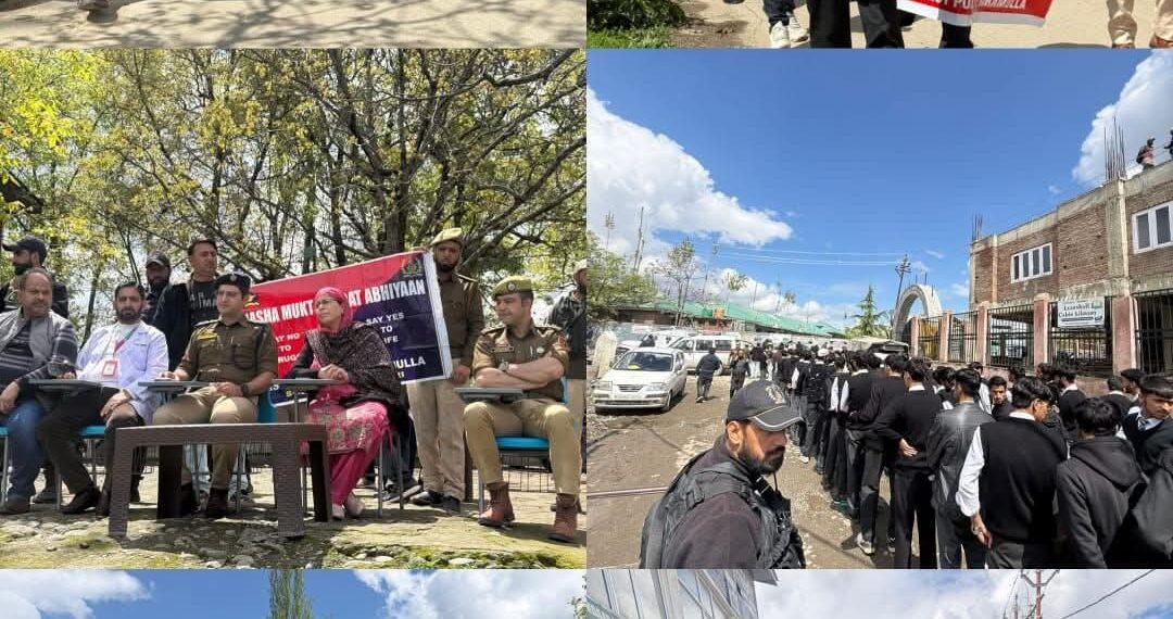 United Against Drugs: Baramulla Police Mobilises Mass Awareness and Road March at Kreeri under Nasha Mukt Bharat Abhiyan