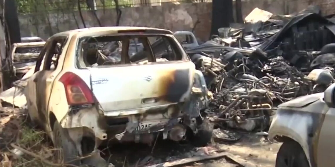 Dozens of seized vehicles destroyed in fire at Police Station Satwari in Jammu