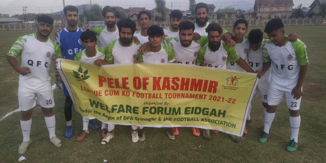 PELE of KASHMIR League cum Knockout Football Tournament : Qamarwari FC defeats Hamdaniya FC