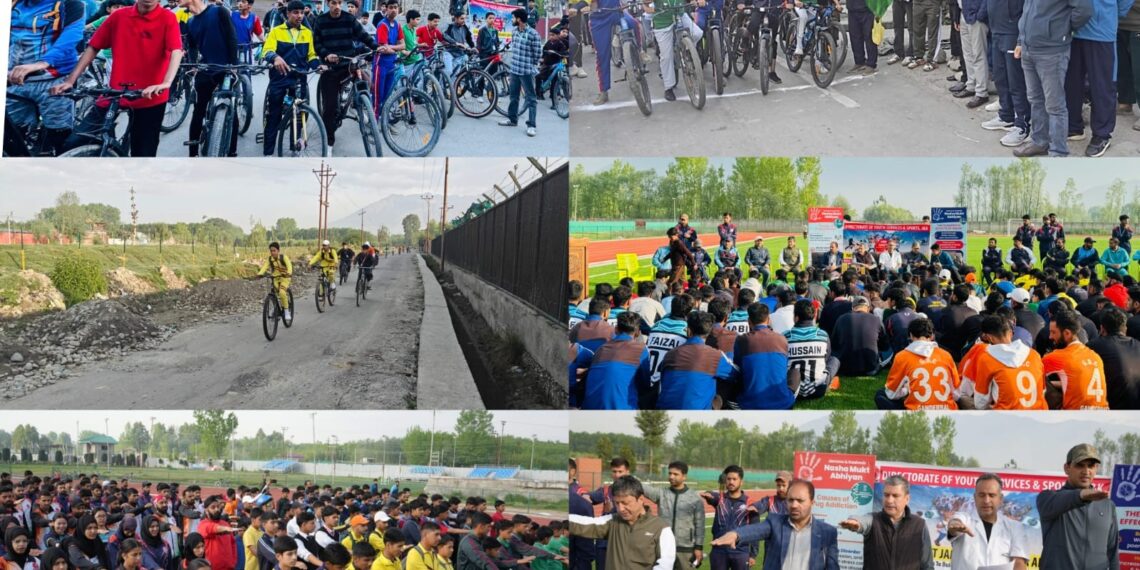 District Ganderbal holds Cyclothon to champion Fitness, Drug-Free Living among Youth