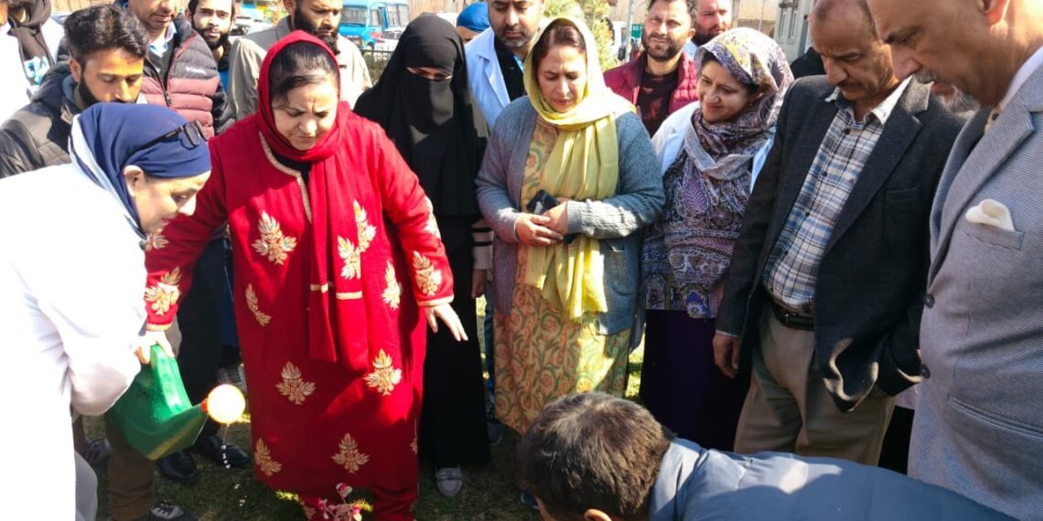 Sakeena Itoo leads plantation drive at Distt Hospital G’ bal   