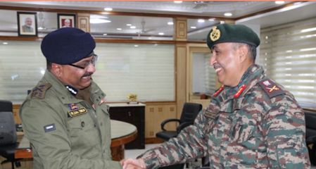 GOC 16 Corps calls on DGP Dilbag Discusses security scenario in Jammu Region