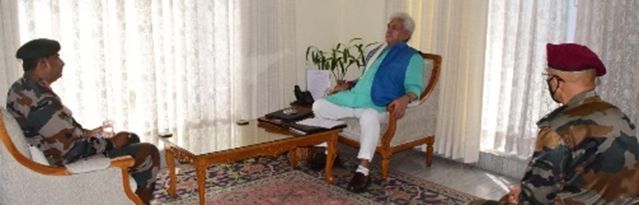 GOC 9 Corps, others call on LG in Jammu