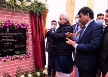 LG lays foundation stone for upgradation of Transport Nagar Jammu