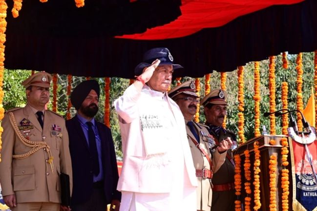 LG attends Passing Out Parade of JKP constables at PTS Kathua