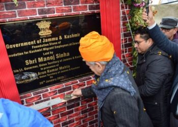 LG lays foundation stone of Transit Accommodation for PM Package Employees at Zewan