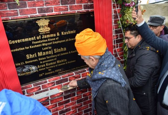 LG lays foundation stone of Transit Accommodation for PM Package Employees at Zewan