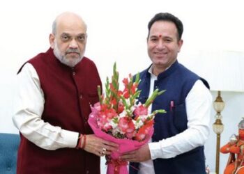 HM Amit Shah visits Lop Sharma’s residence in Jammu