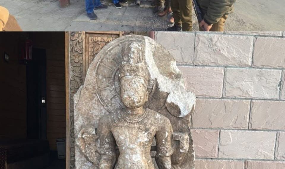 *Baramulla Police Ensures Preservation of Centuries-Old Sculpture Found in Gulmarg*