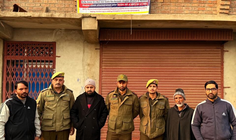 Shopian Police Attach House Built With Drug Proceeds